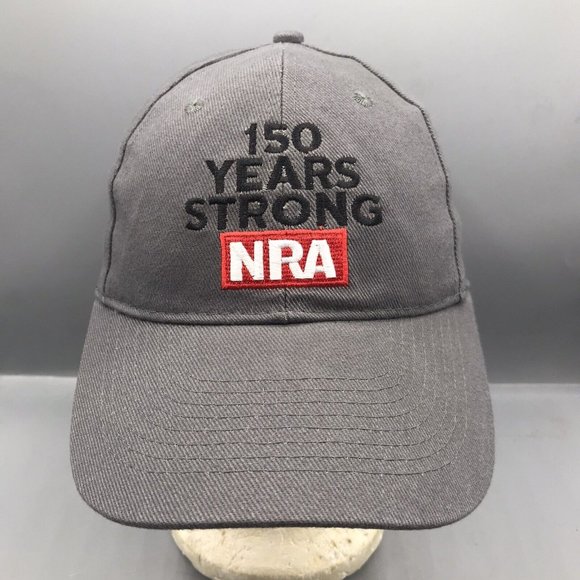 NRA Hat Baseball Dad Cap 150 Years Strong 2021 Gray Adjustable 2nd Amendment EUC - Picture 1 of 7